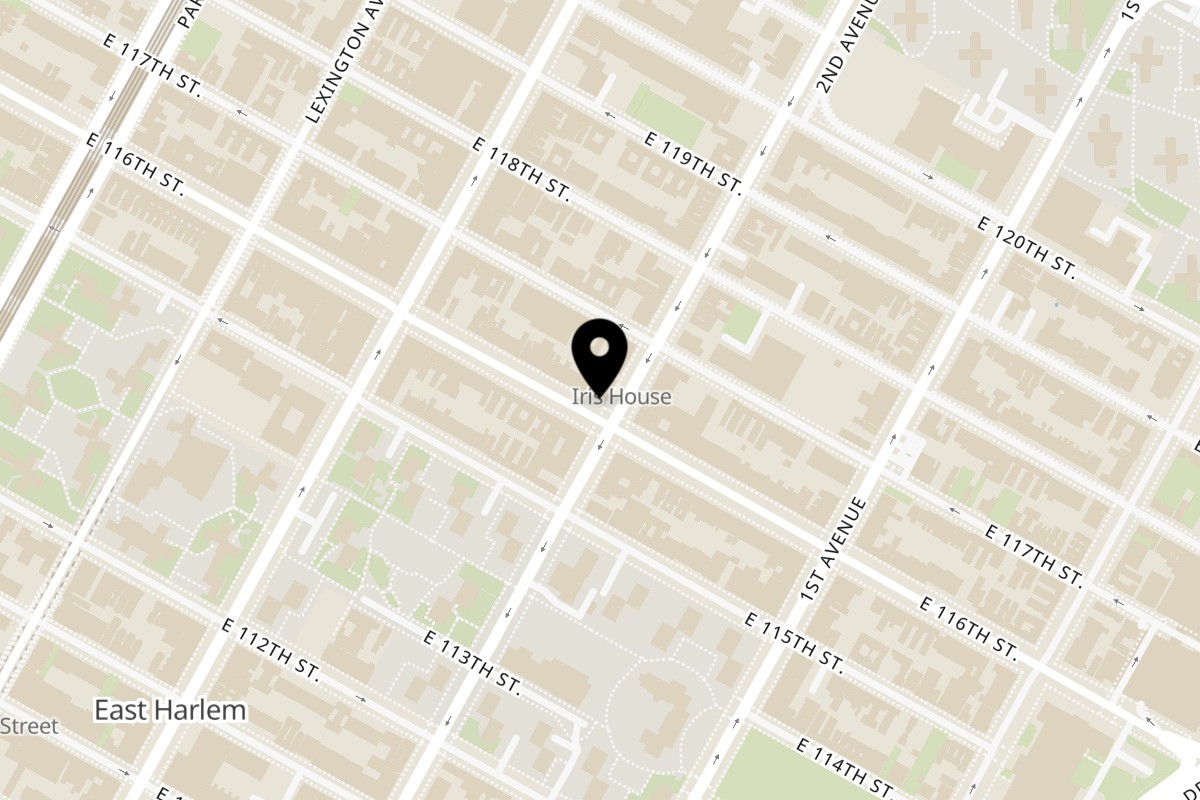 Map showing the location of Sandy Restaurant Steak and Seafood on 2261 2nd Ave in New York